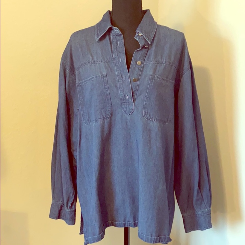 Eddie Bauer denim tunic M.   (037)